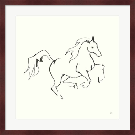 Framed Line Horse V Print