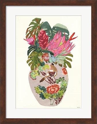 Framed Tropical Vase II Print