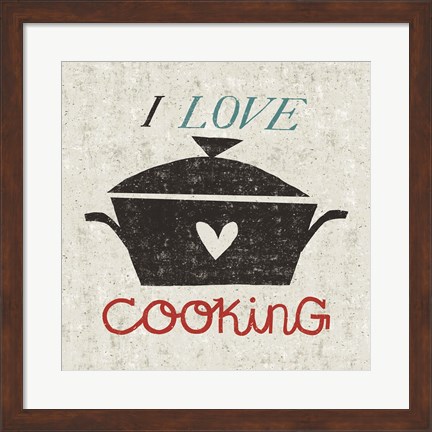 Framed I Love Cooking Print