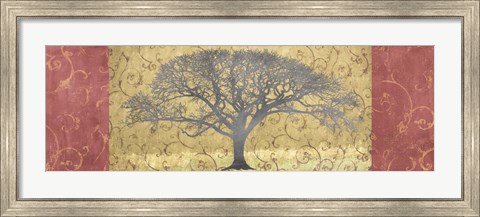 Framed Golden Brocade Panel Print