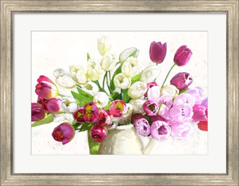 Framed Bouquet on White Background Print
