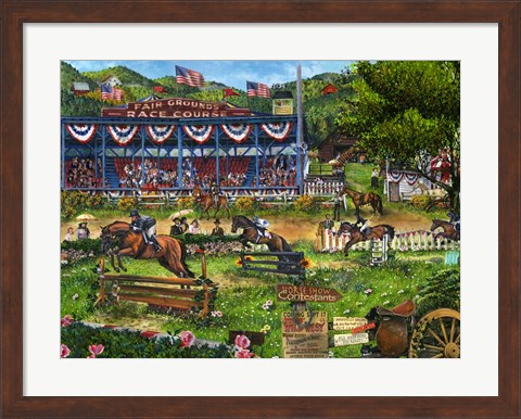 Framed Day At The Races Print