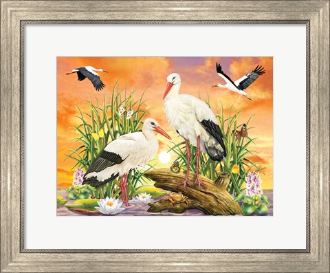 Framed Storks Print