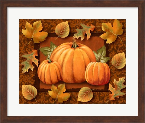 Framed Pumpkins and Leaves Print
