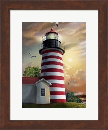 Framed West Quoddy Head Lighthouse Print