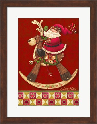 Framed Rockin Santa - Quilt Print