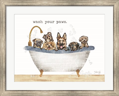 Framed Wash Your Paws Print