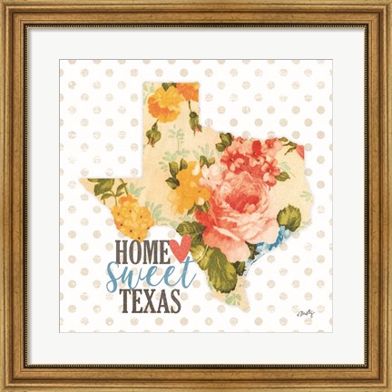 Framed Home Sweet Texas Floral Print