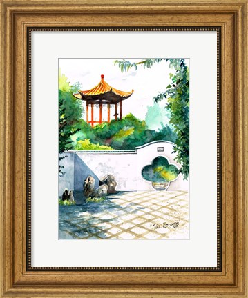 Framed Chinese Garden Print