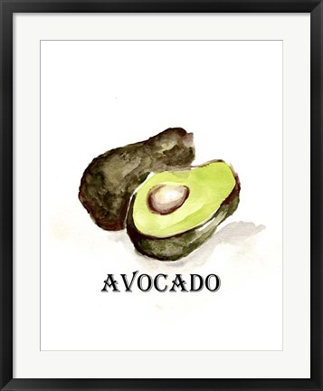 Framed Veggie Sketch II-Avocado Print