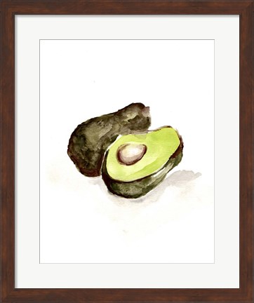 Framed Veggie Sketch plain II-Avocado Print