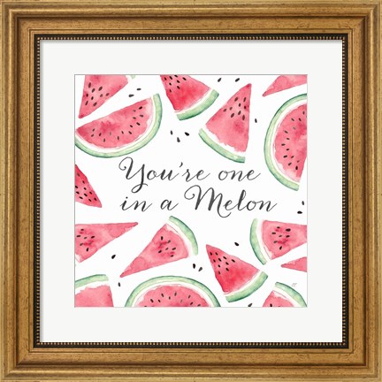 Framed Fresh Fruit Sentiment III-Melon Print