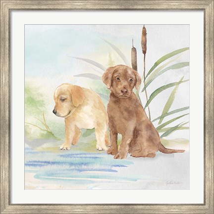 Framed Woodland Dogs II Print