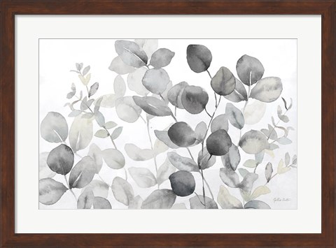 Framed Eucalyptus Leaves landscape neutral Print