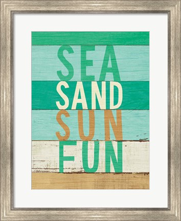Framed Beachscape Inspiration VIII Greeb Print