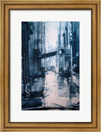 Framed Crosby Street from Spring, rain Print