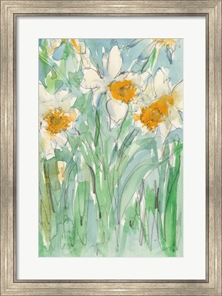 Framed Daffodils Stems II Print
