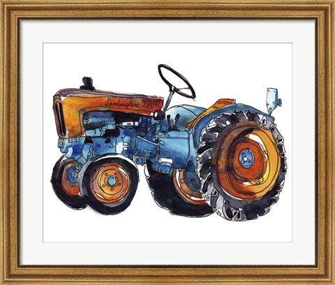Framed Tractor Study II Print