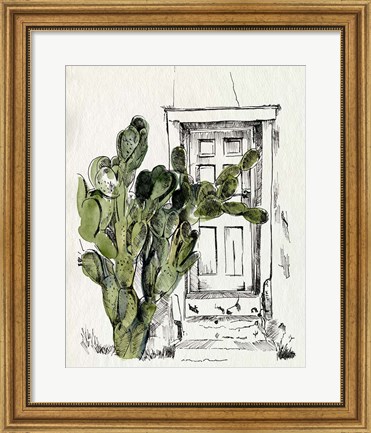 Framed Cactus Door I Print