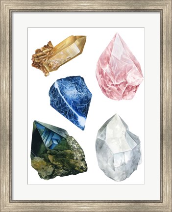 Framed Healing Crystals I Print