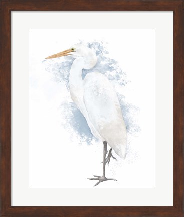 Framed Coastal Heron I Print