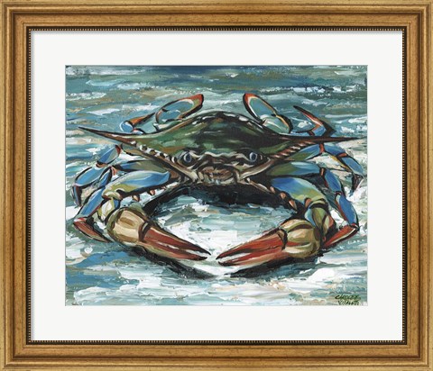 Framed Blue Palette Crab II Print
