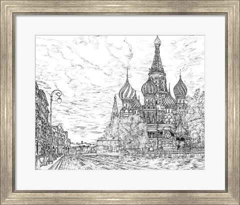 Framed Russia in Black &amp; White I Print