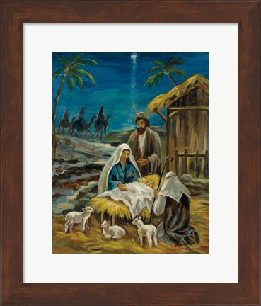 Framed Nativity Scene Print