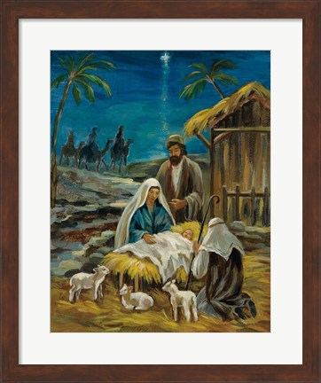 Framed Nativity Scene Print