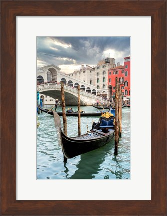 Framed Gondola Rialto Bridge #1 Print