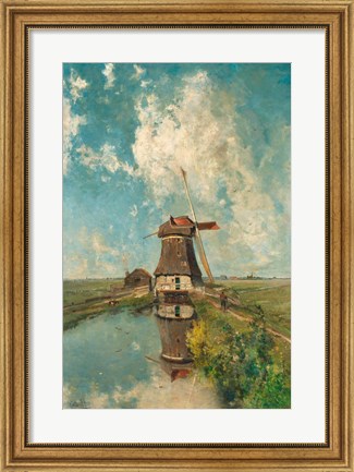 Framed Windmill on a Polder Waterway, c. 1889 Print