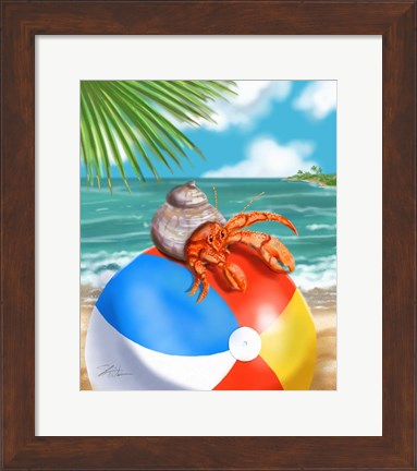 Framed Beach Friends - Hermit Crab Print