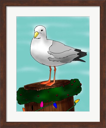 Framed Holiday Seagull Print