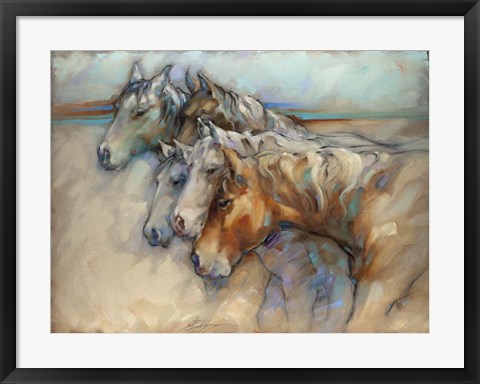 Framed Five Horses Print