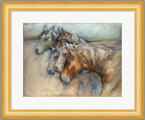 Framed Five Horses Print