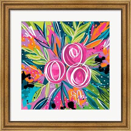 Framed Pink Floral Print