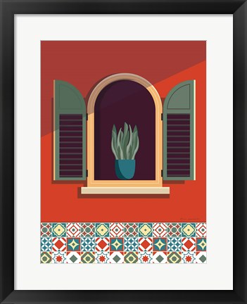 Framed Window Lisboa Sage Print