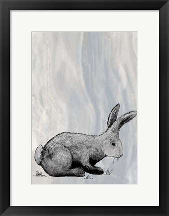 Framed Bunny on Marble IV Print