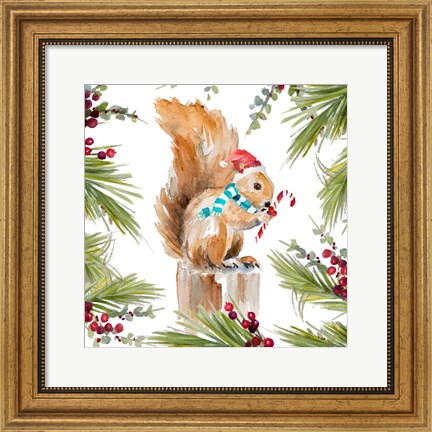 Framed Holiday Squirrel Print