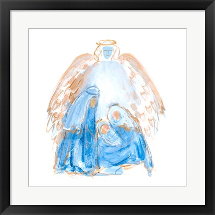 Framed Blue and Gold Nativity II Print