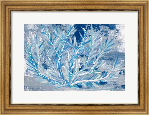 Framed Azul Dotted Coral Horizontal Print