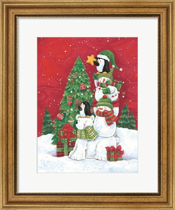 Framed Putting the Star on the Christmas Tree Print
