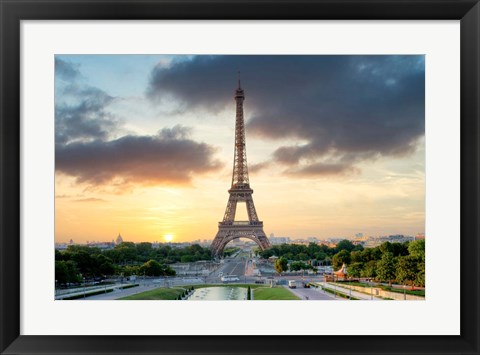 Framed Eiffel Tower Sunset Print