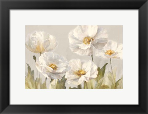 Framed White Anemones Print