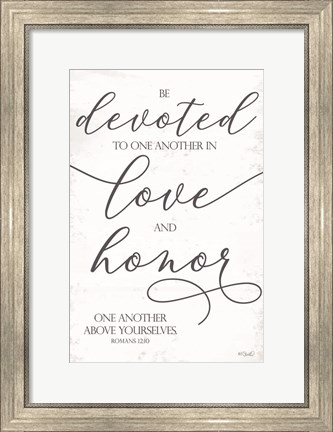 Framed Devoted to Love and Honor Print