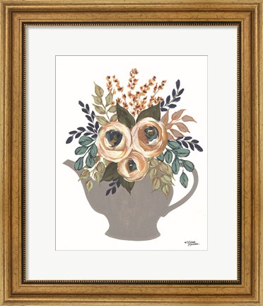 Framed Fall Floral Bowls Print