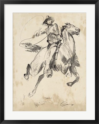 Framed King of the Rodeo I Print