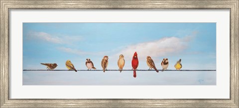 Framed Sweet Birds on a Wire I Print