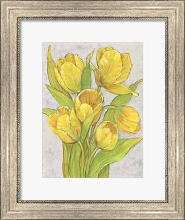 Framed Yellow Tulips II Print