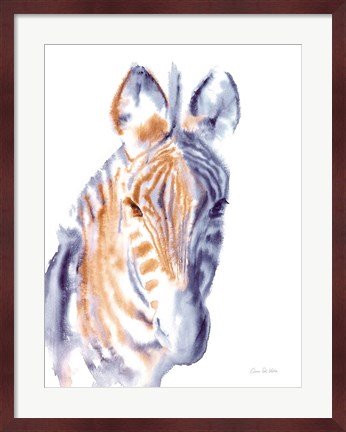 Framed Zebra Neutral Print